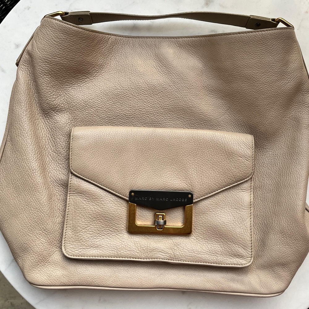 Marc by Marc Jacobs Soft Shoulder Bag Creamy Cream Real Leather